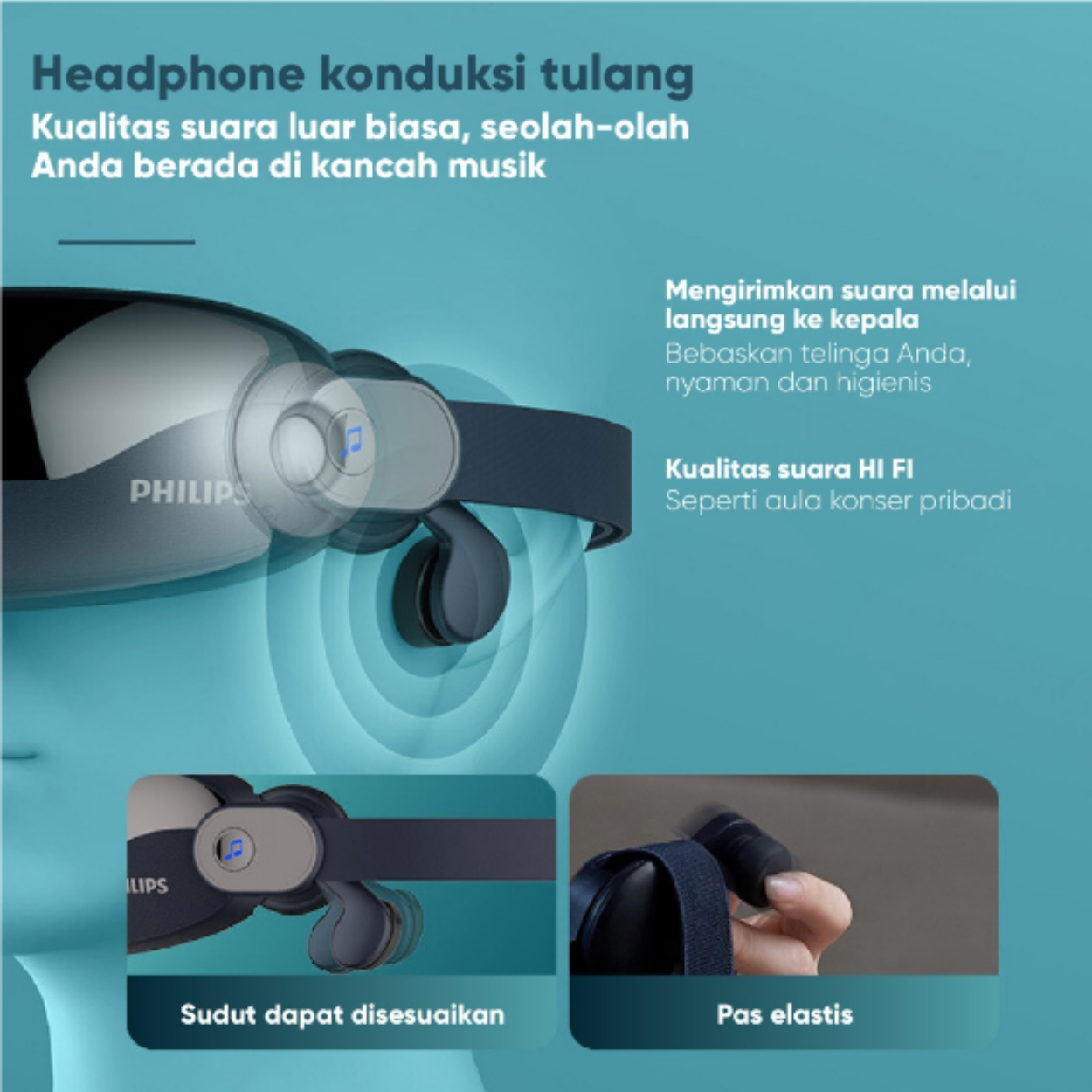 PHILIPS Eye Massage Pijat Area Mata with Music Audio Bluetooth/5 massage modes/3D hollow vision design