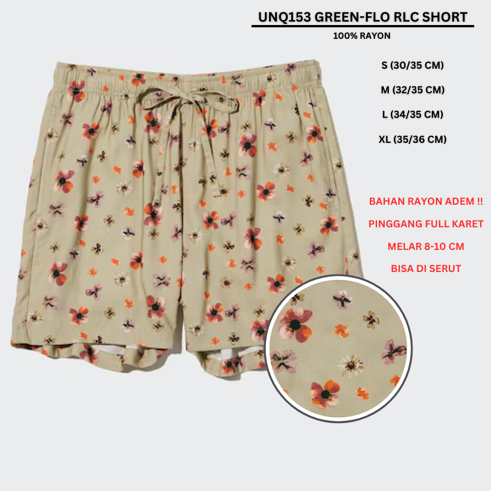 Celana Pendek Santai Wanita Polos Rayon (UNQ153 RLC SHORT)