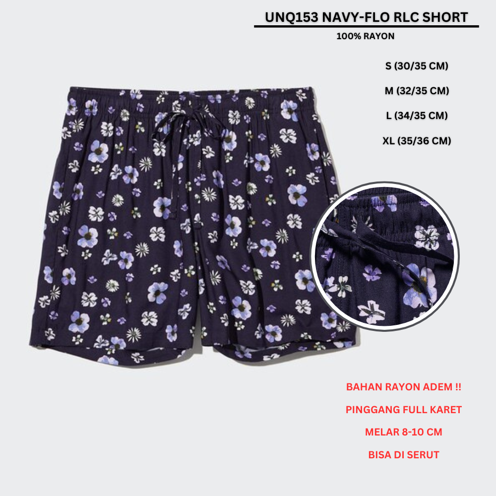 Celana Pendek Santai Wanita Polos Rayon (UNQ153 RLC SHORT)