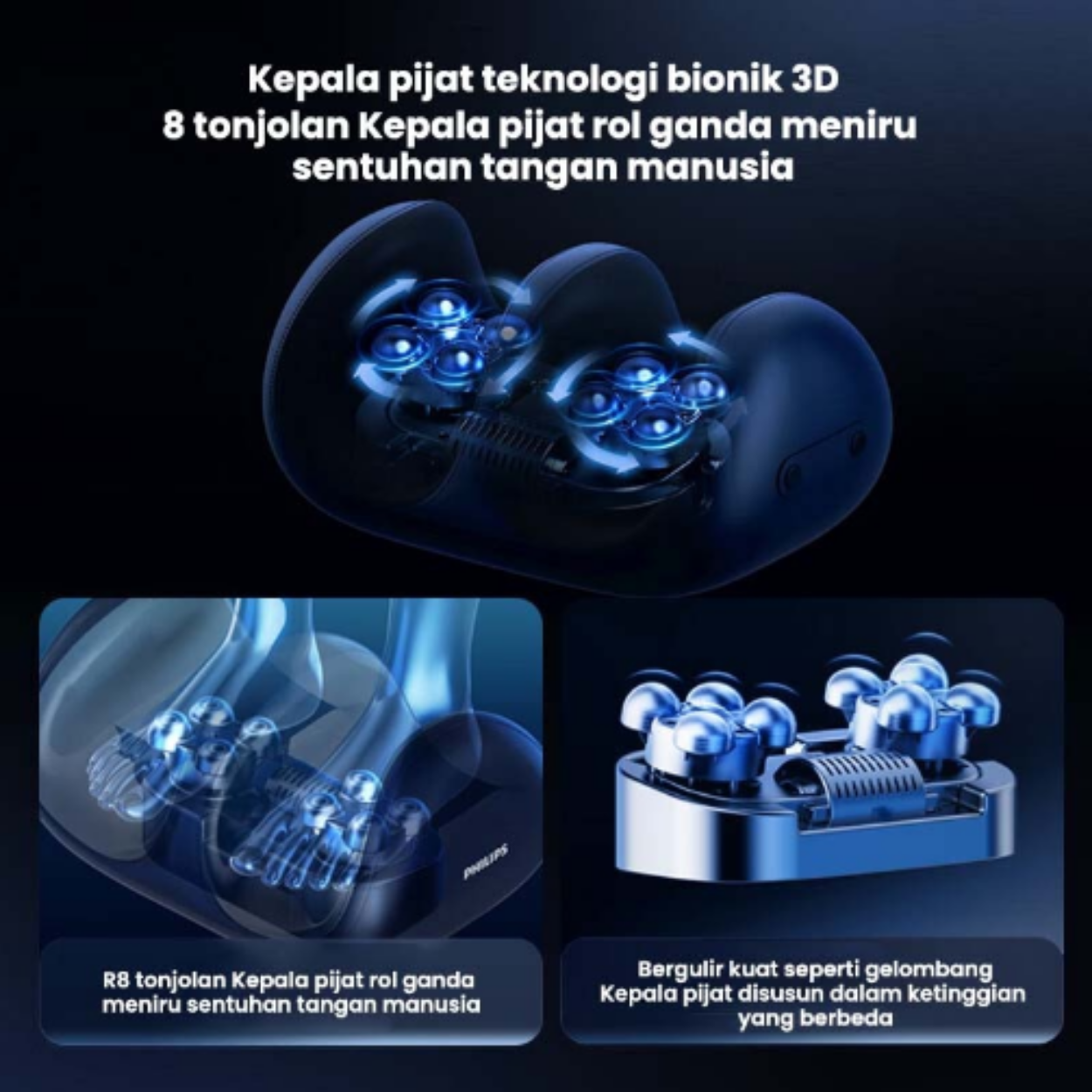 PHILIPS Massage Leg Hamstring PPM6331 Mesin Pemijat Kaki Pijat Kaki Otomatis Dengan Kompres Panas