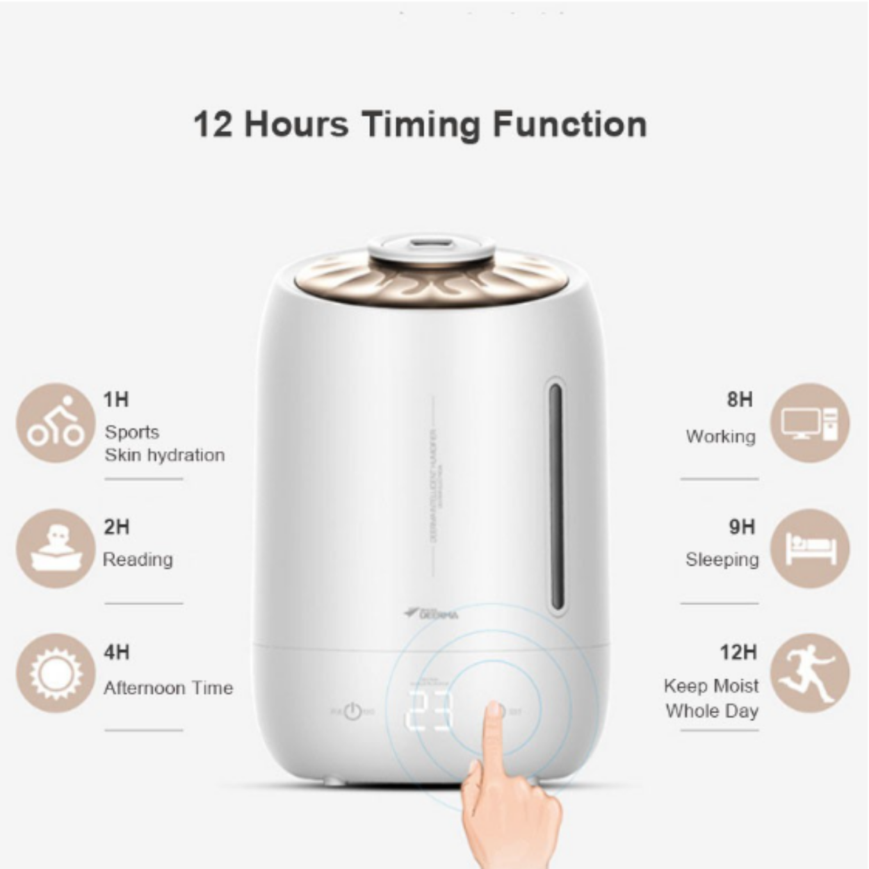 DEERMA F600 5L Humidifier Touch Screen Adjustable Fog Pengatur Pelembab Udara Ruangan