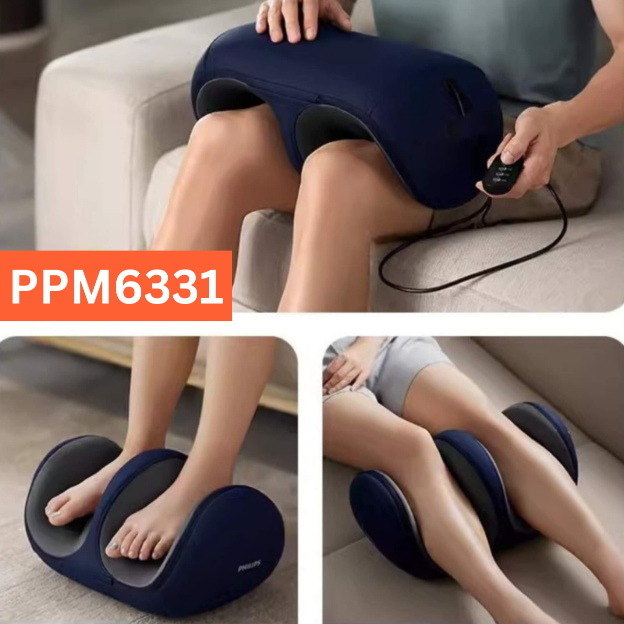 PHILIPS Massage Leg Hamstring PPM6331 Mesin Pemijat Kaki Pijat Kaki Otomatis Dengan Kompres Panas