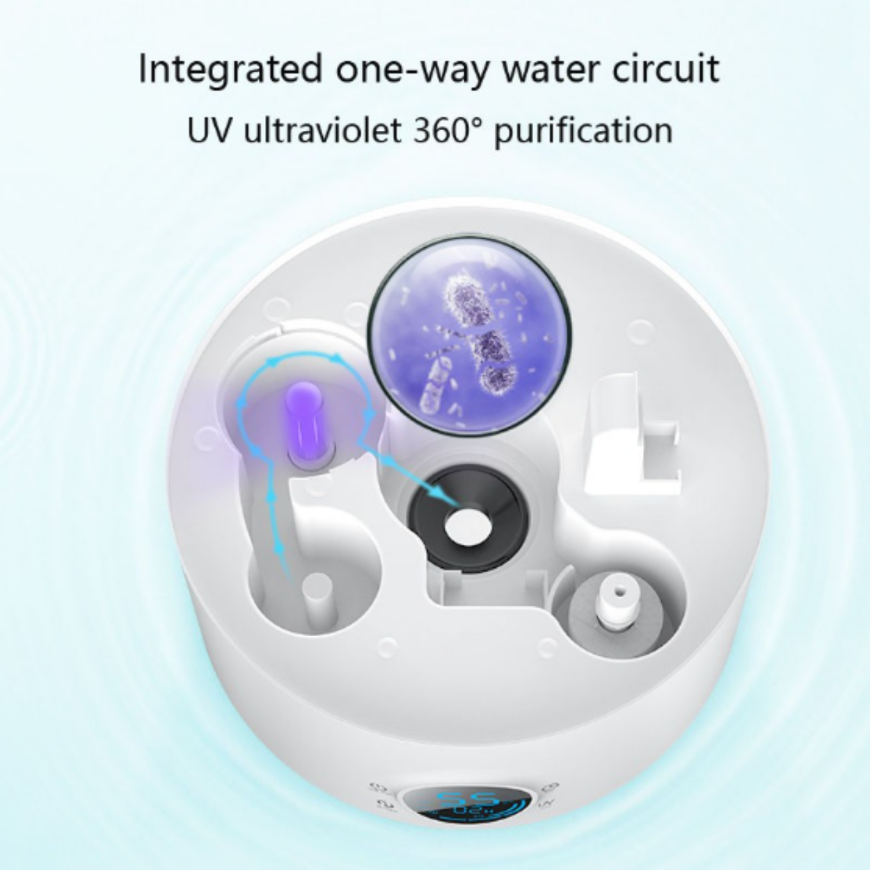 DEERMA F628S Humidifier Touch Sensor 5L UV lamp Water purification Pelembab Udara Ruangan