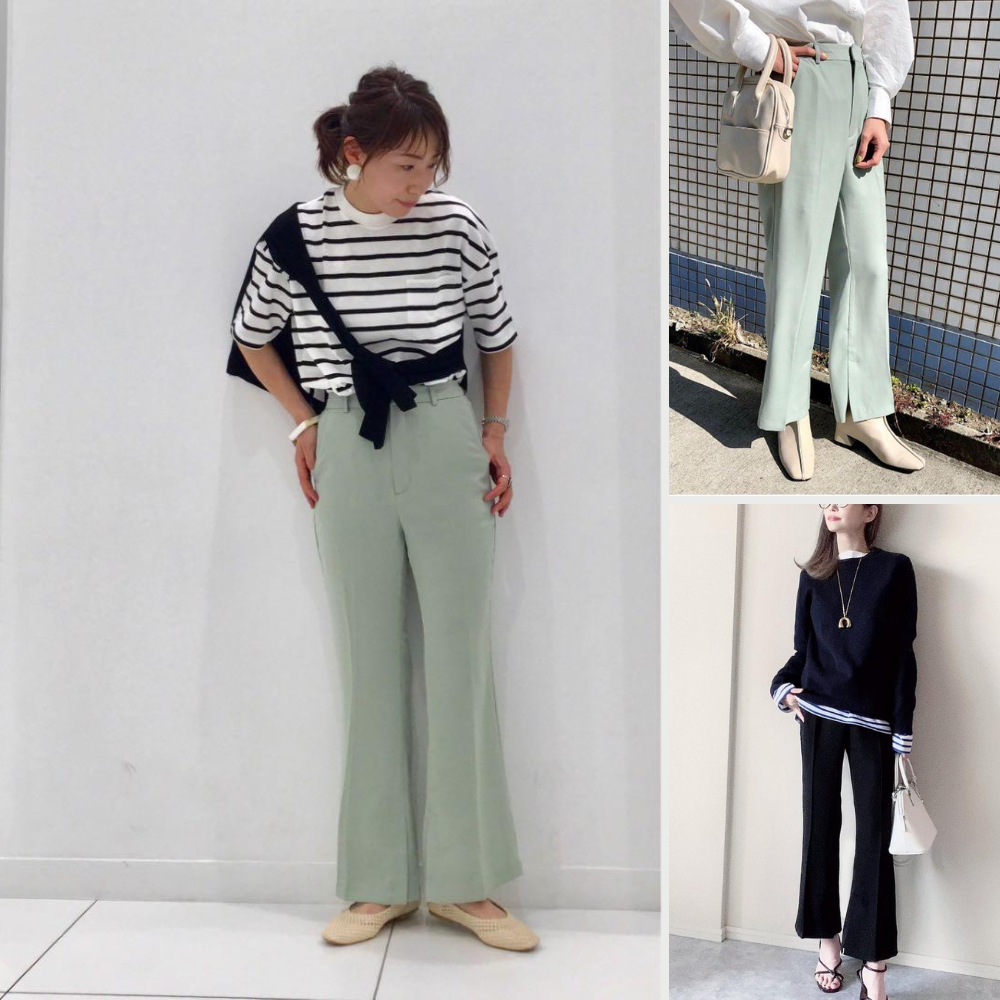 Celana Panjang Office Wanita Highrise (UNQ308 SLIT FLARE PANTS)