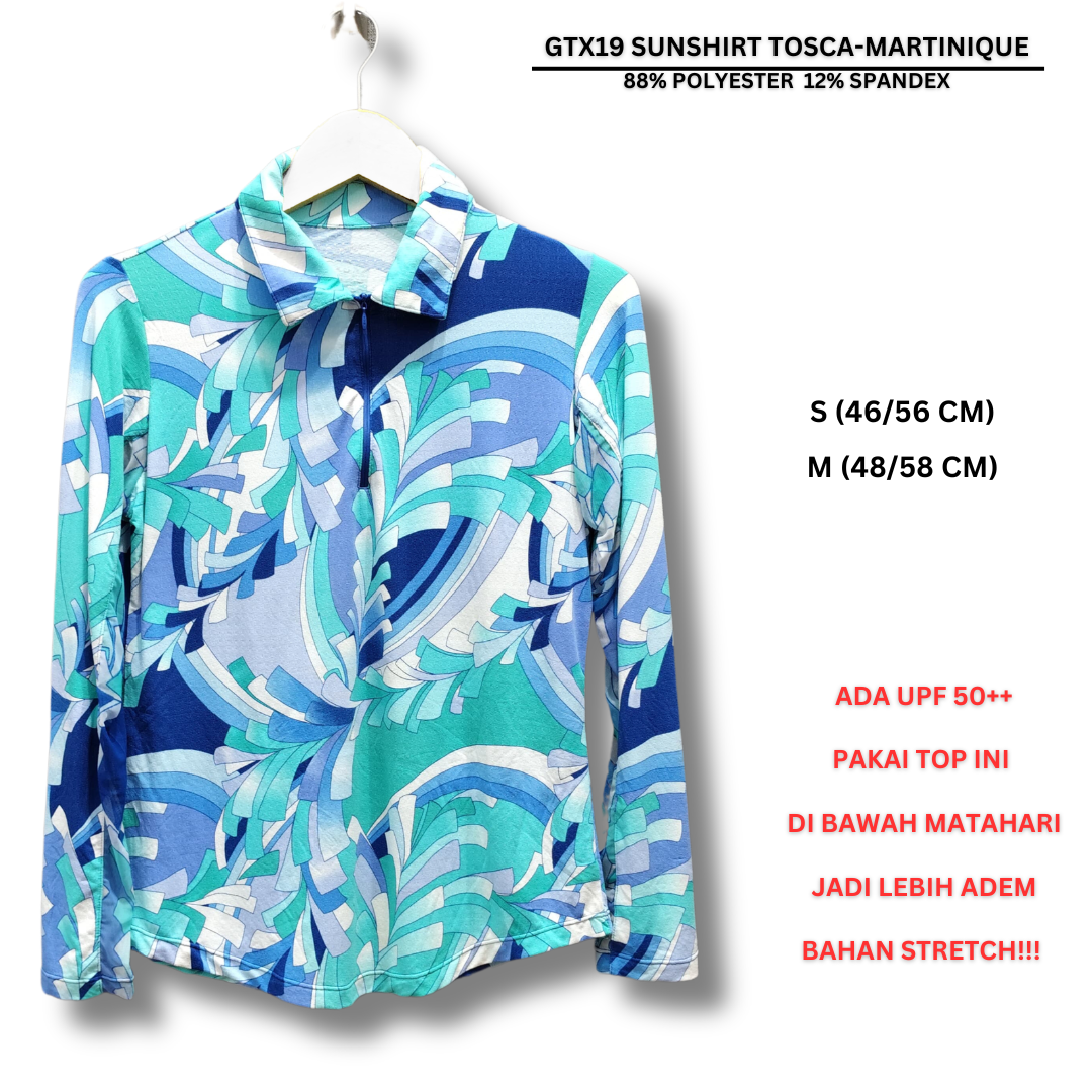 Atasan Sport Wanita Berkerah Lengan Panjang AntiUv DryFit (GTX19 SUNSHIRT COLLARD)