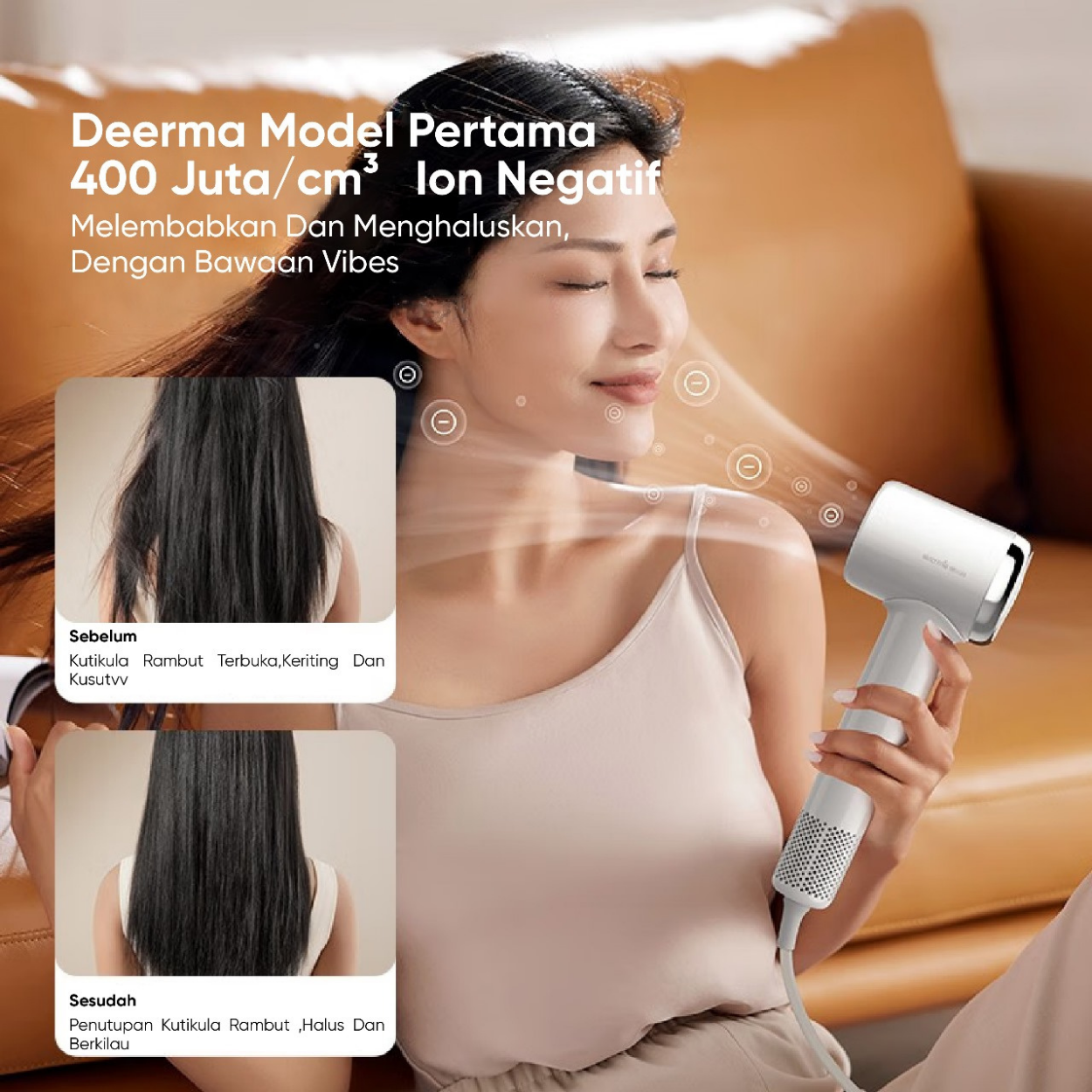DEERMA Hair Dryer CF50 Pengering Rambut High Speed Haircare Hot Wind Lonik 1400W