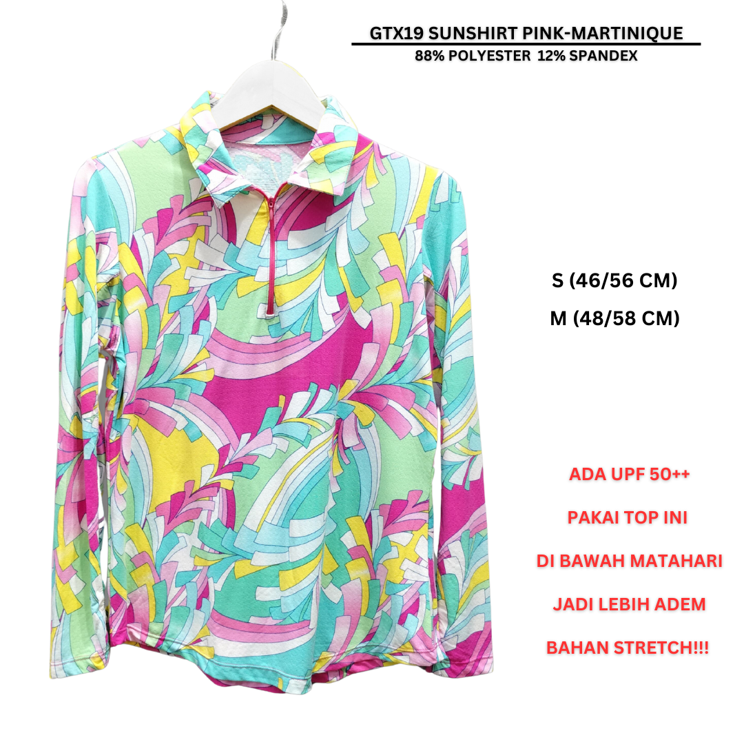 Atasan Sport Wanita Berkerah Lengan Panjang AntiUv DryFit (GTX19 SUNSHIRT COLLARD)