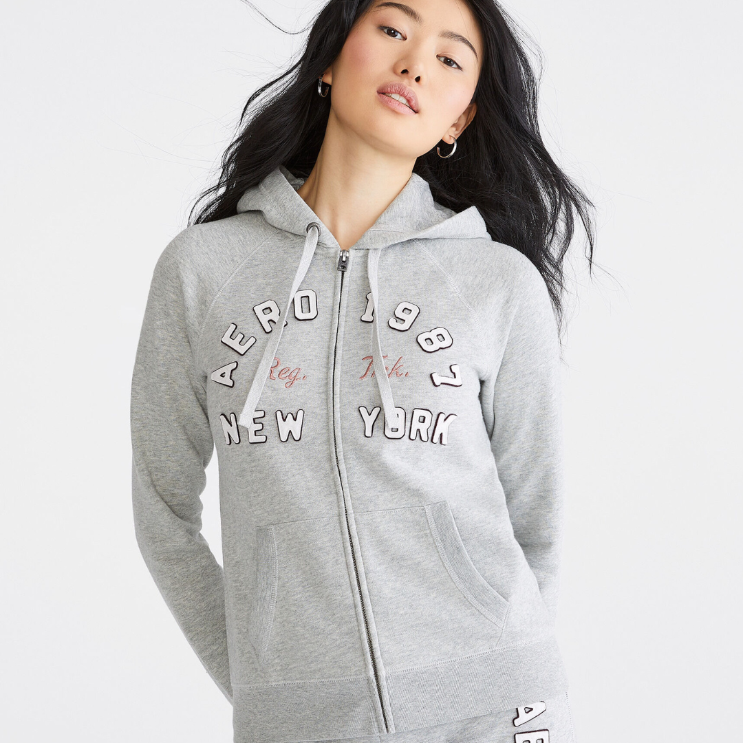 Jacket Hoodie Wanita Lengan Panjang (AERP103 ARCH BLOCK FULLZIP)