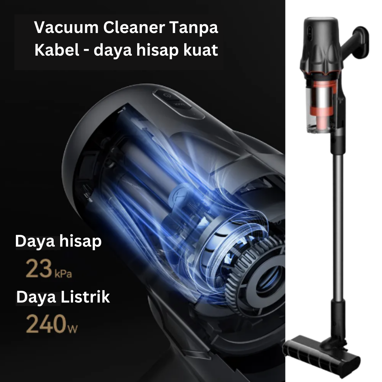 DEERMA Vacuum Cleaner Wireless T30W Penyedot Debu 23Kpa Tanpa Kabel Cordless Vakum Anti debu Daya Hisap Kuat