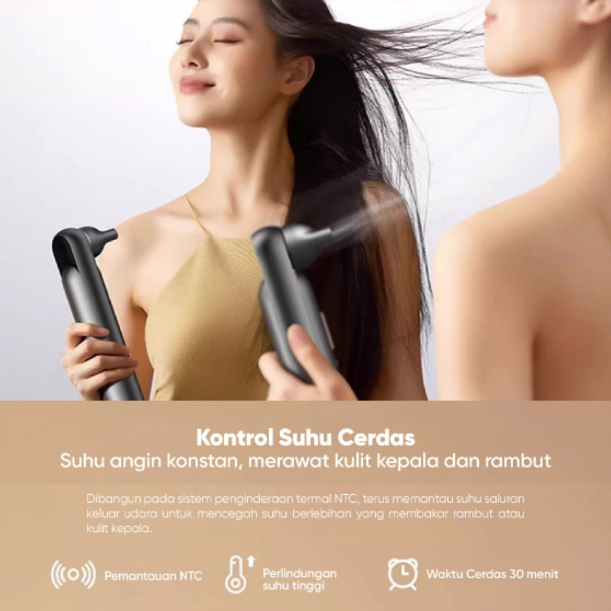 Deerma High Speed Hair Dryer CF35W Fast Drying Lightweight Pengering Rambut Bertenaga Tinggi MultiFungsi