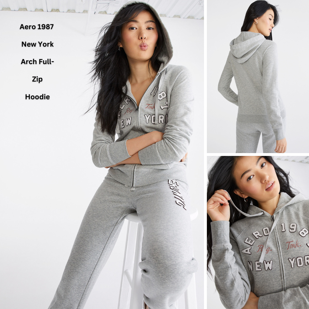 Jacket Hoodie Wanita Lengan Panjang (AERP103 ARCH BLOCK FULLZIP)