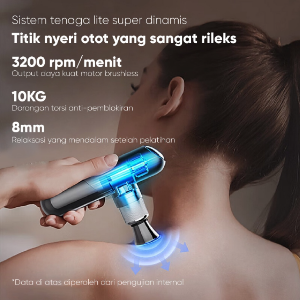 PHILIPS Massage Gun Fasia Alat Pijat Portable 10kg Intensity Titanium PPM7501