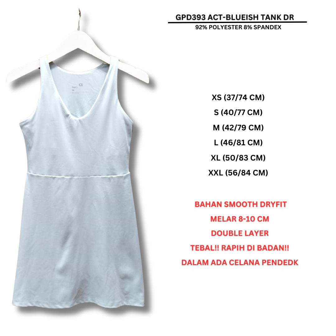 Dress Mini Wanita Tanpa Lengan (GPD393 ACT TANK DRESS)