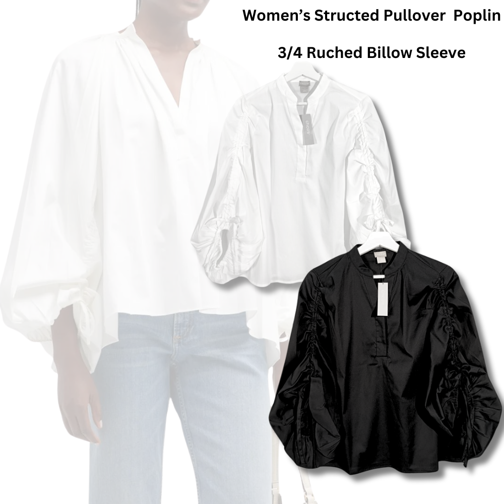 Atasan Blouse Wanita Lengan Panjan (CHC10 3/4SLV RUCHED SH)