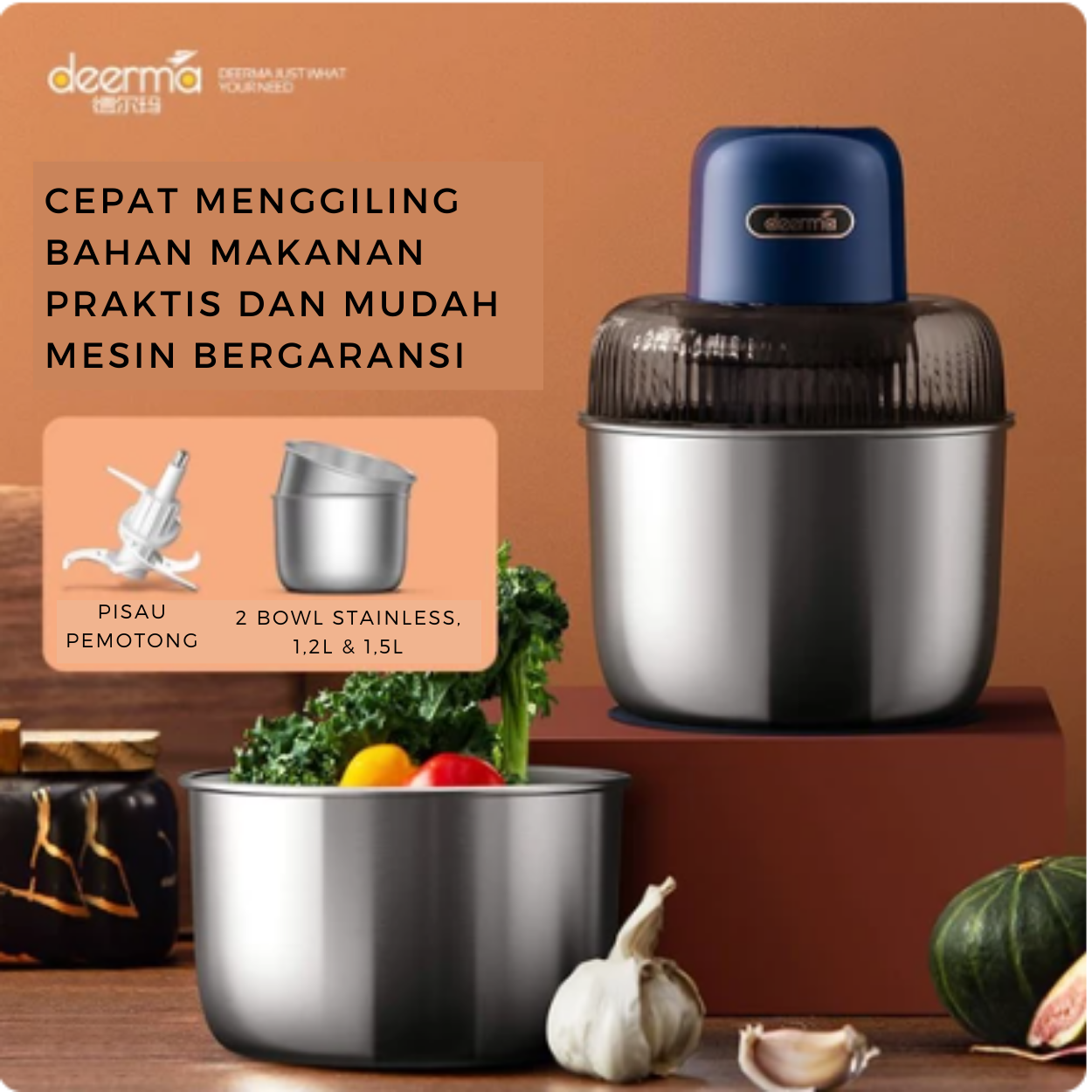 DEERMA JR02 Cooking Blender Meat Grinder Chopper Food Processor