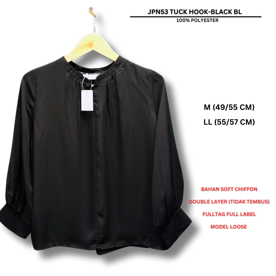 Atasan Blouse Wanita Lengan Panjang (JPN53 TUCK HOOK BLOUSE)