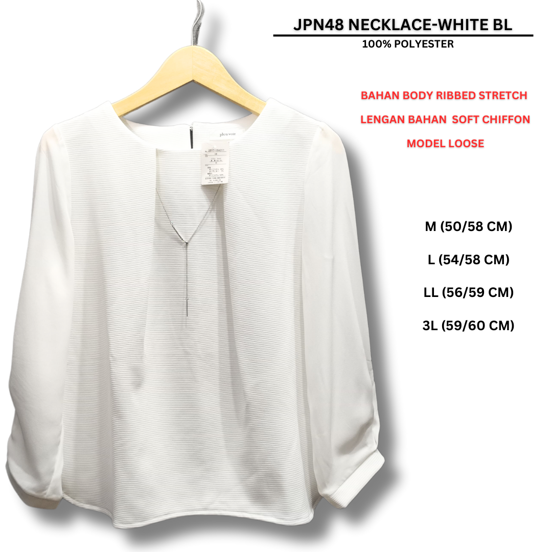 Atasan Blouse Wanita Lengan Panjang (JPN48 NECKLACE BLOUSE)