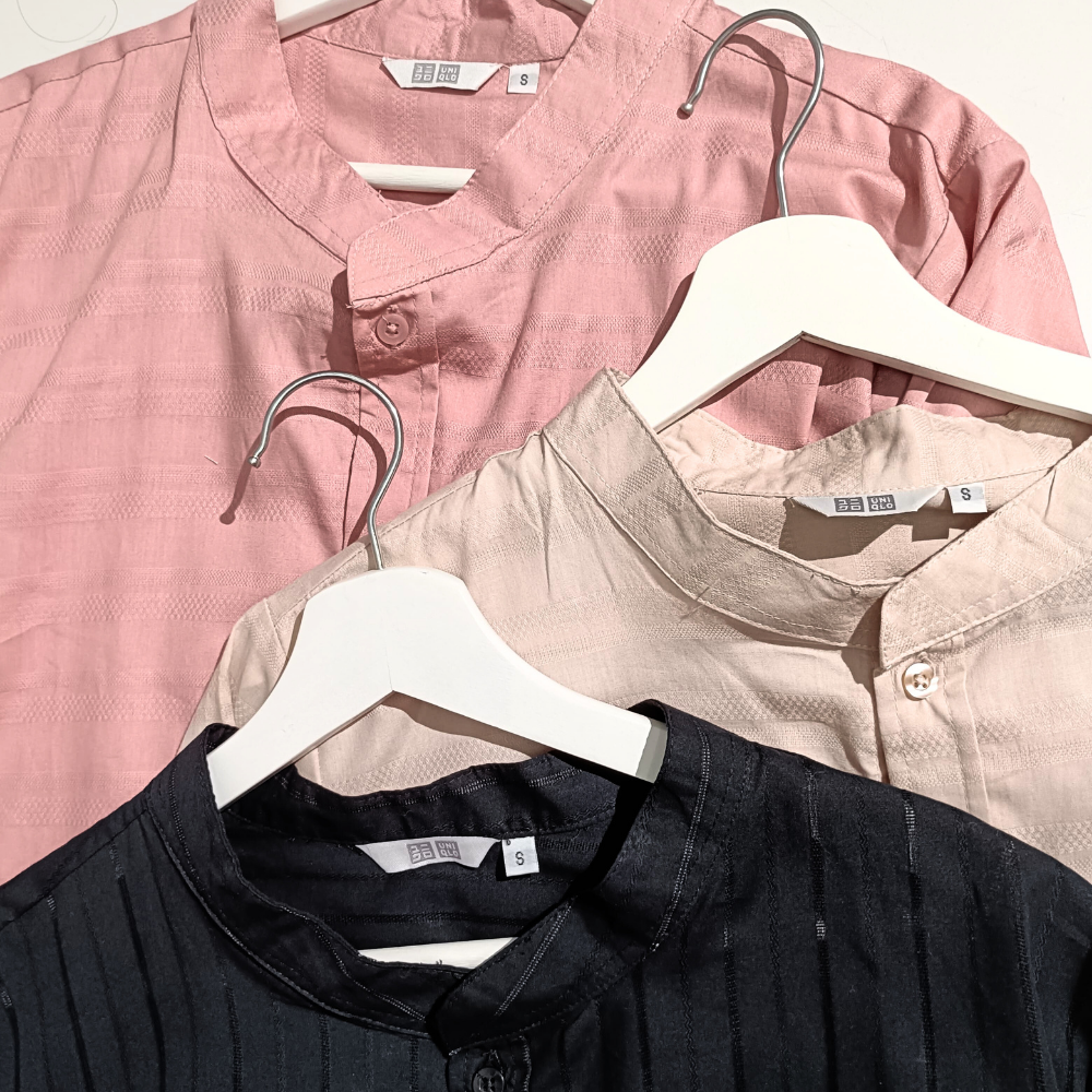 Atasan Kemeje Wanita Lengan Panjang (UNQ390 COLLARLESS SHIRT)