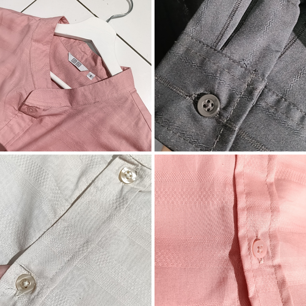 Atasan Kemeje Wanita Lengan Panjang (UNQ390 COLLARLESS SHIRT)