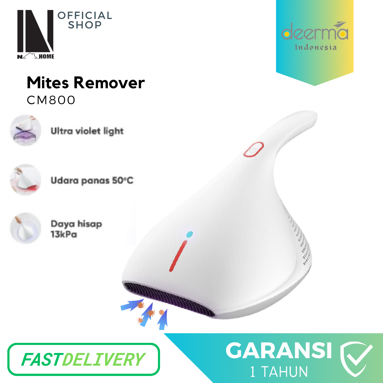 Deerma Vacuum Cleaner UV Steriliser EX919 Electric Anti-dust Mites Remover penyedot debu Sofa Jok Kasur