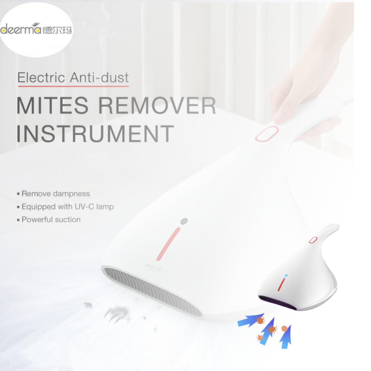 Deerma Vacuum Cleaner UV Steriliser EX919 Electric Anti-dust Mites Remover penyedot debu Sofa Jok Kasur