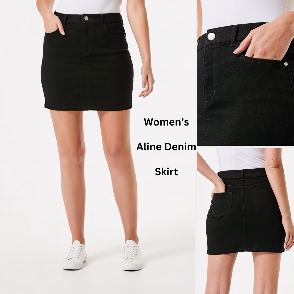 Rok Denim Wanita Highrise Strecth (ANK87 DENIM ALINE SKIRT)