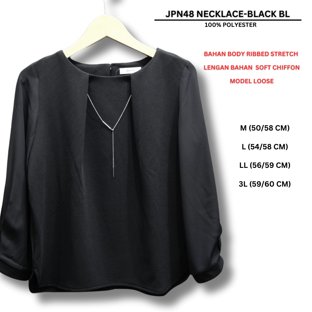 Atasan Blouse Wanita Lengan Panjang (JPN48 NECKLACE BLOUSE)