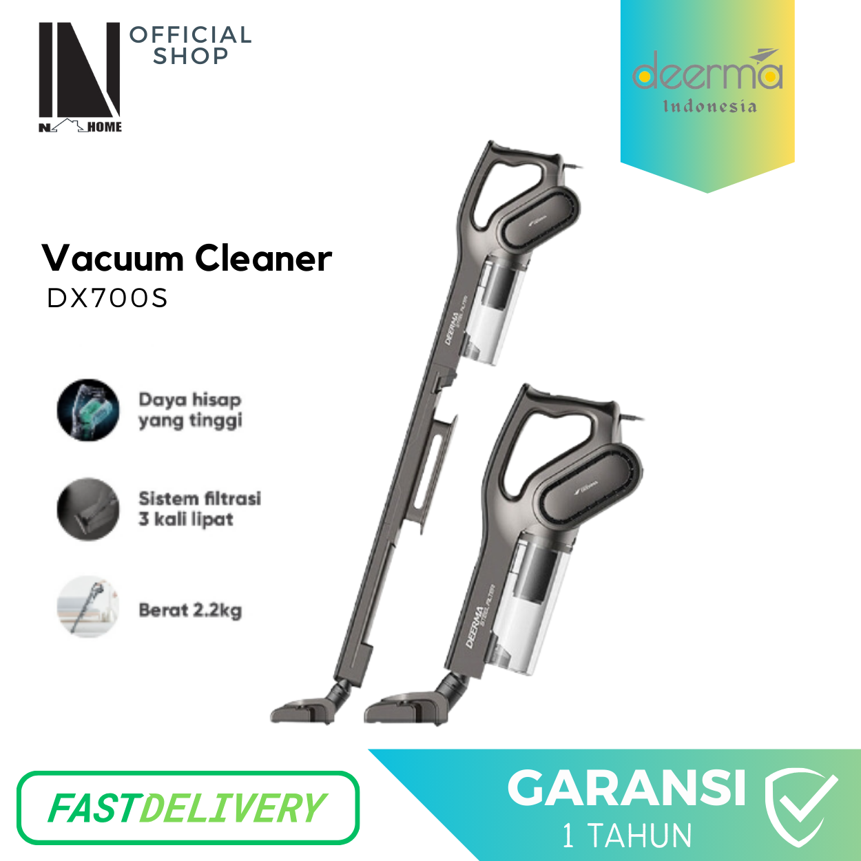 DEERMA DX810 Vacuum Cleaner Penyedot Debu 15KPa Vakum Lantai Karpet Mobil HEPA Filter
