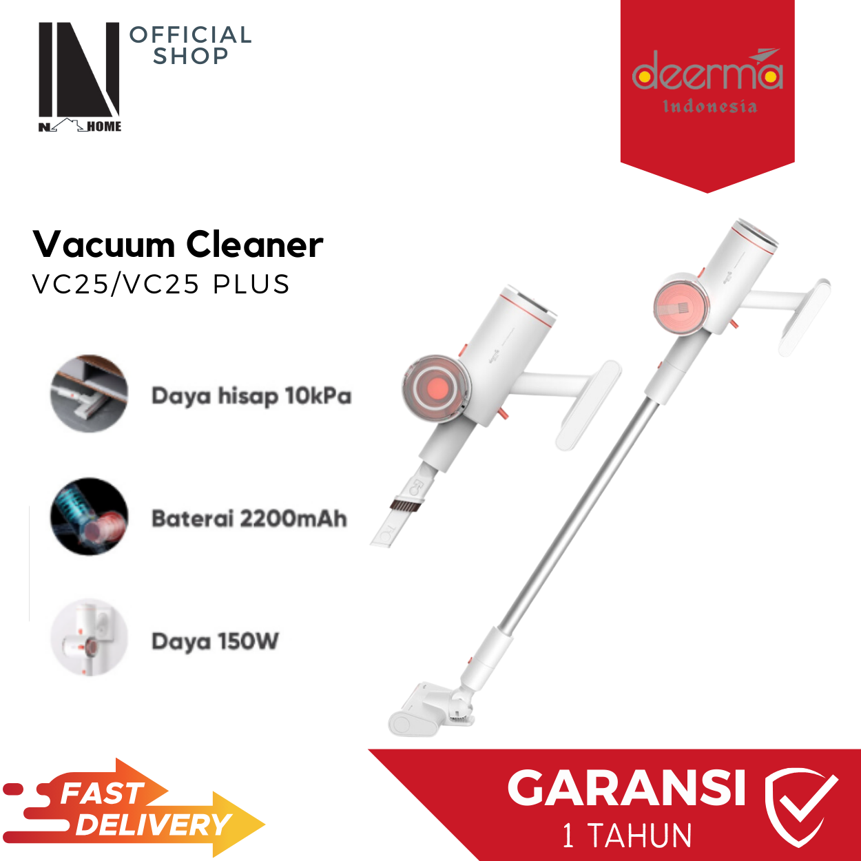 DEERMA VC25 VC25plus Handheld Wireless Vacuum Cleaner Vacuum Nirkabel Penyedot Debu