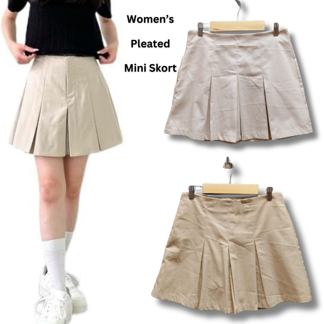 Rok Celana Pendek Wanita Highwaist (UNQ417 PLEATED MINI SKORT)