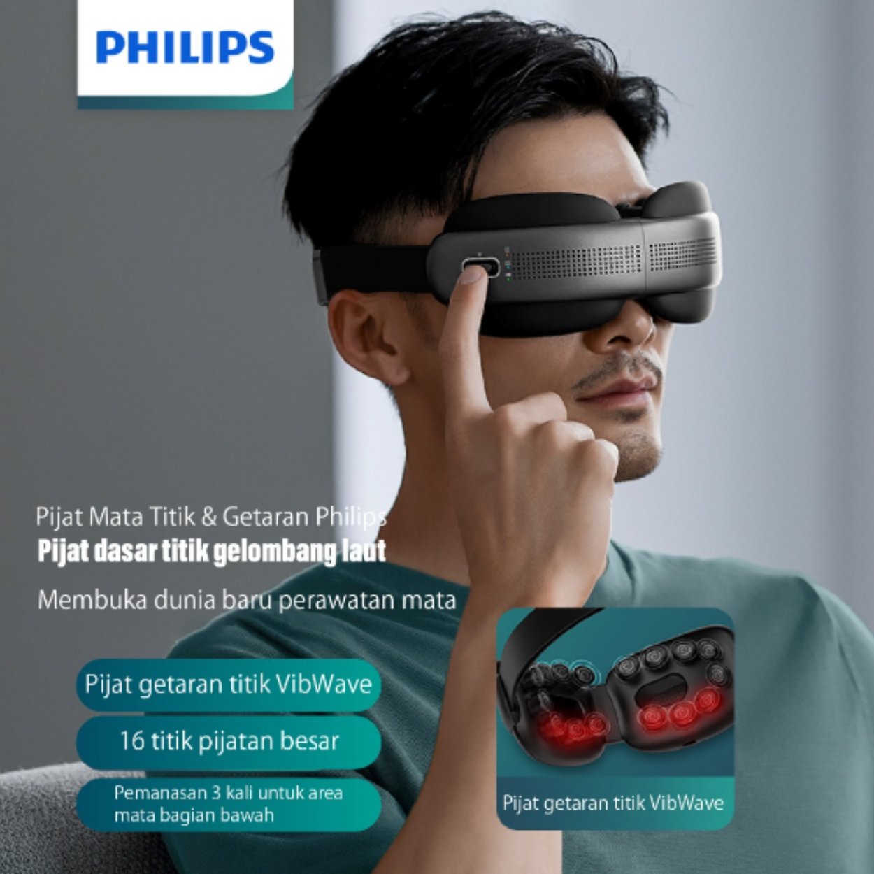 PHILIPS Eye Massage Alat Pijat temperature/Not squeeze eyes/3D stereo sound effect