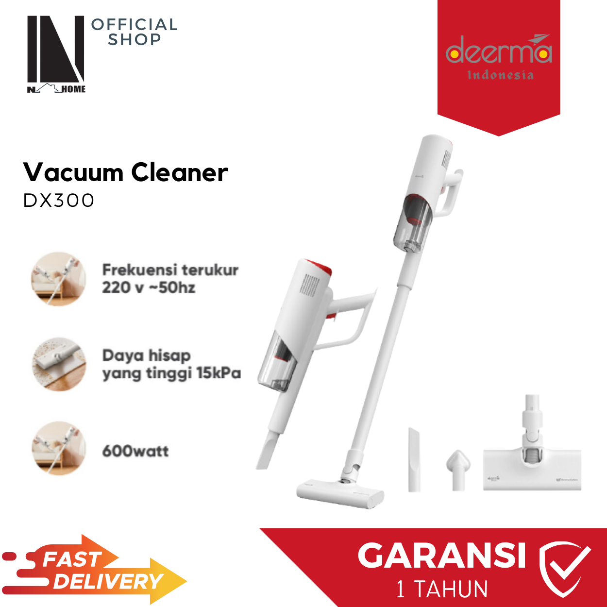 Deerma dx300 Vacuum Cleaner Penyedot Debu Lantai 16KPa Vakum Multifungsi Dust Colector