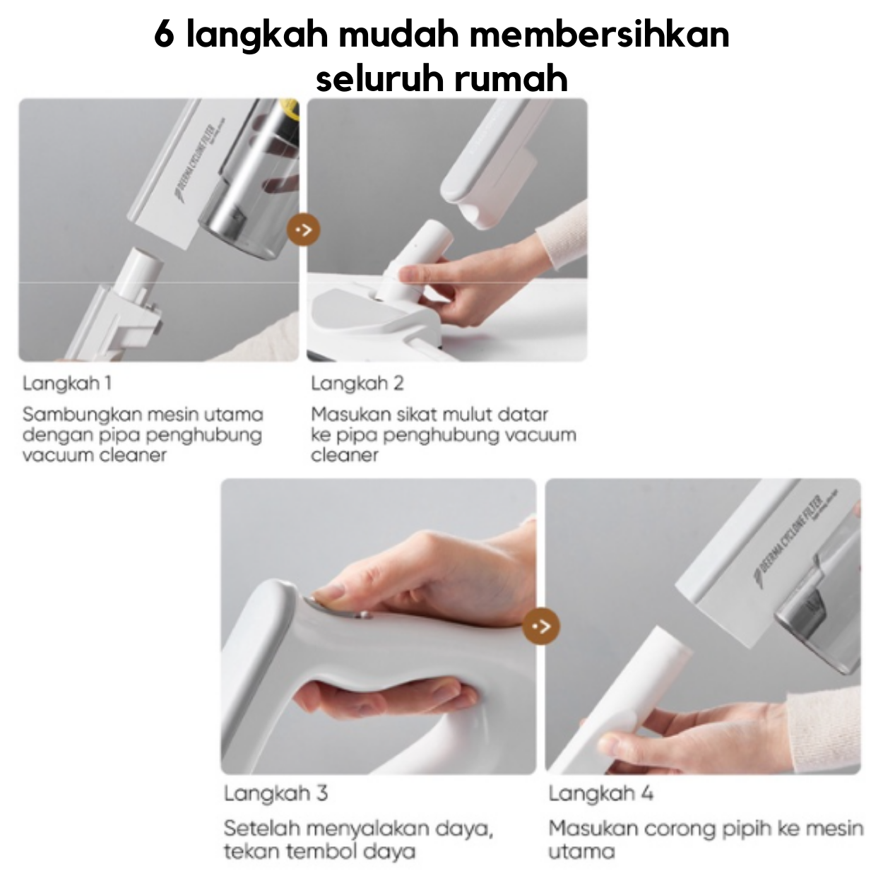 DEERMA DX810 Vacuum Cleaner Penyedot Debu 15KPa Vakum Lantai Karpet Mobil HEPA Filter