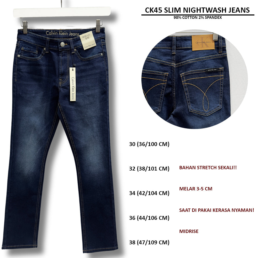 Celana Panjang Jeans Pria Slim Stretch (CK45 SLIM JEANS)