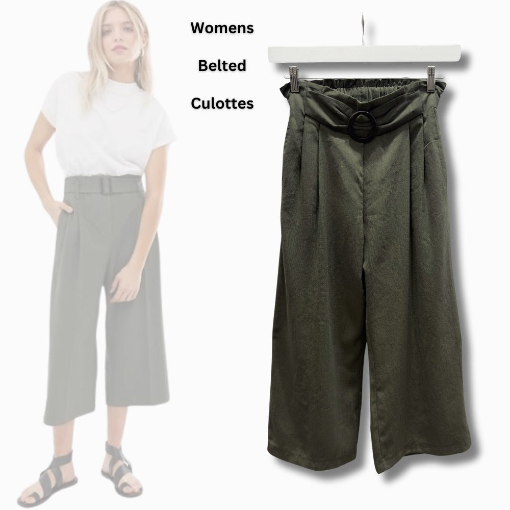 Celana Panjang Kulot Wanita Highwaist (PCK01 PAPERBAG OLIVE CULLOTE)