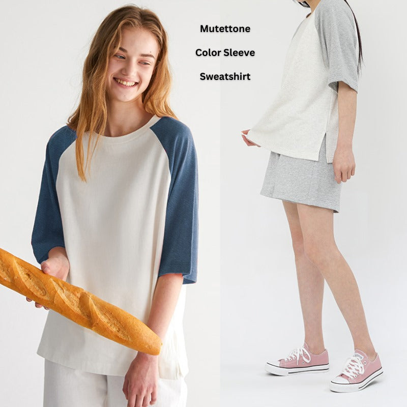 Sweater Wanita Lengan Pendek Soft Terry (MCM04 RGL SWEATSHIRT)