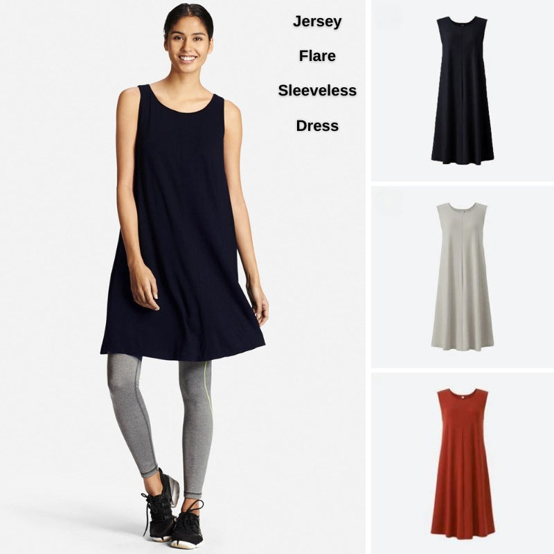 Dress Mini Wanita Tanpa Lengan (UNQ366 FLARE SLVS DRESS)