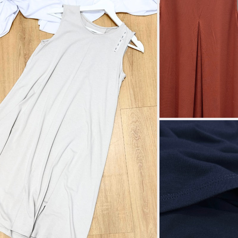 Dress Mini Wanita Tanpa Lengan (UNQ366 FLARE SLVS DRESS)