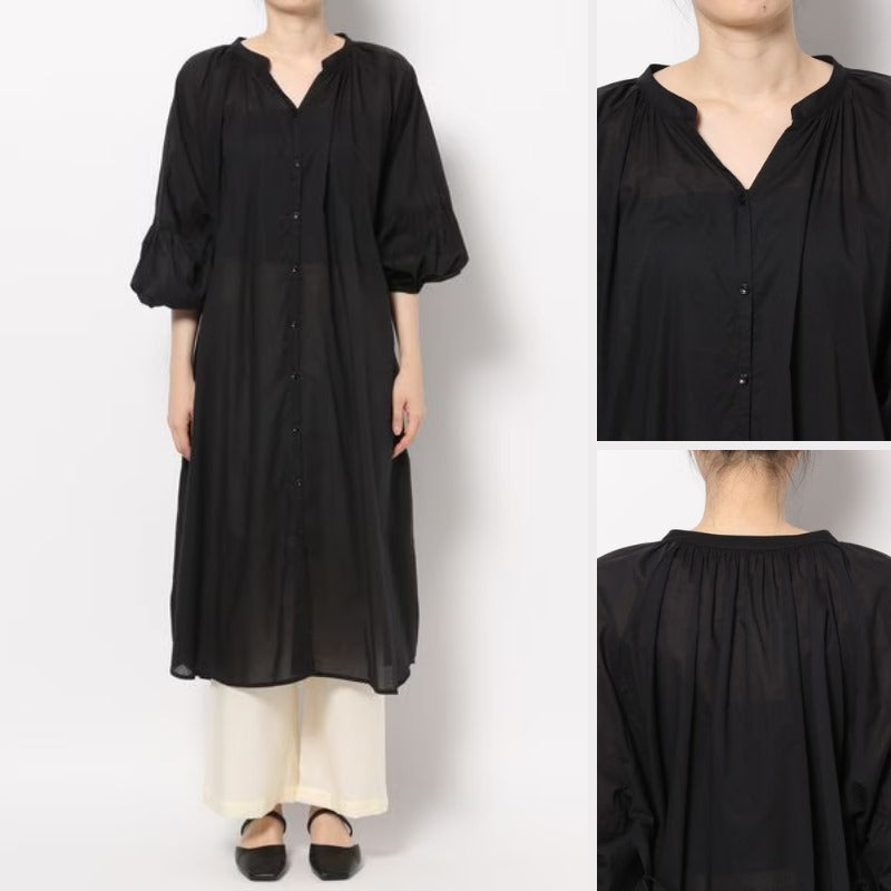 Dress Midi Wanita Lengan Panjang Soft Cotton (LWR01 VOILE VOLUME DRESS)