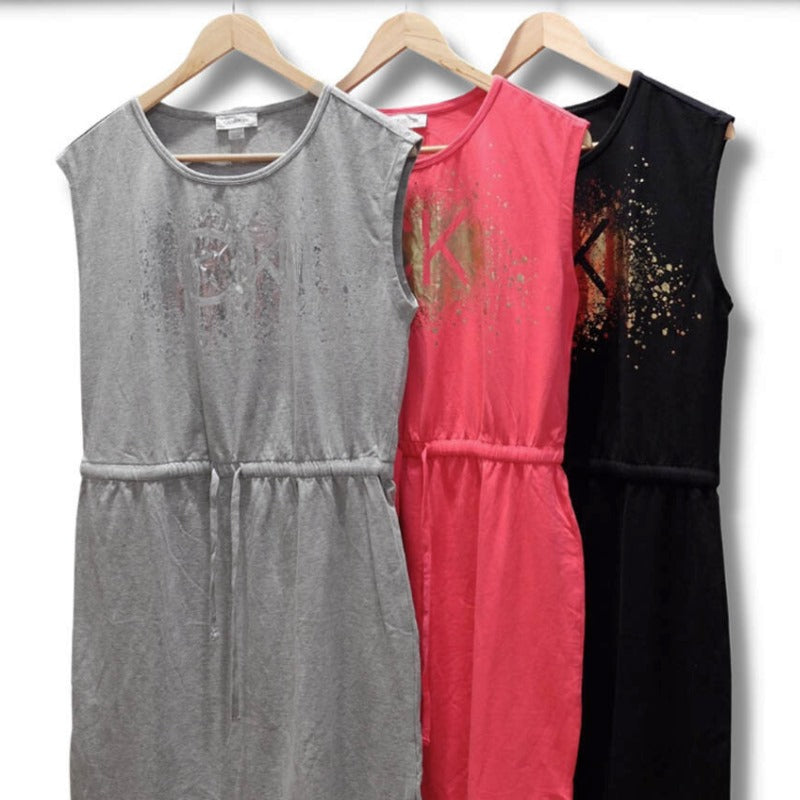 Dress Wanita Tanpa Lengan Casual Cotton Spandex (CK48 TSHIRT DR)