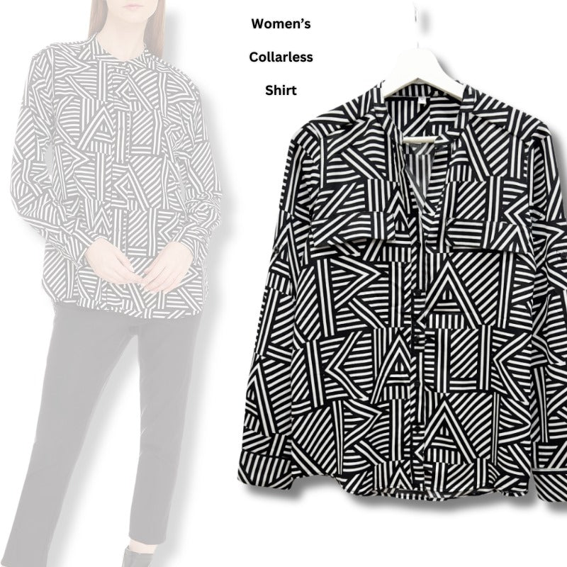 Atasan Blouse Wanita Lengan Panjang (EXP71 MONOCHROME LONG BLOUSE)