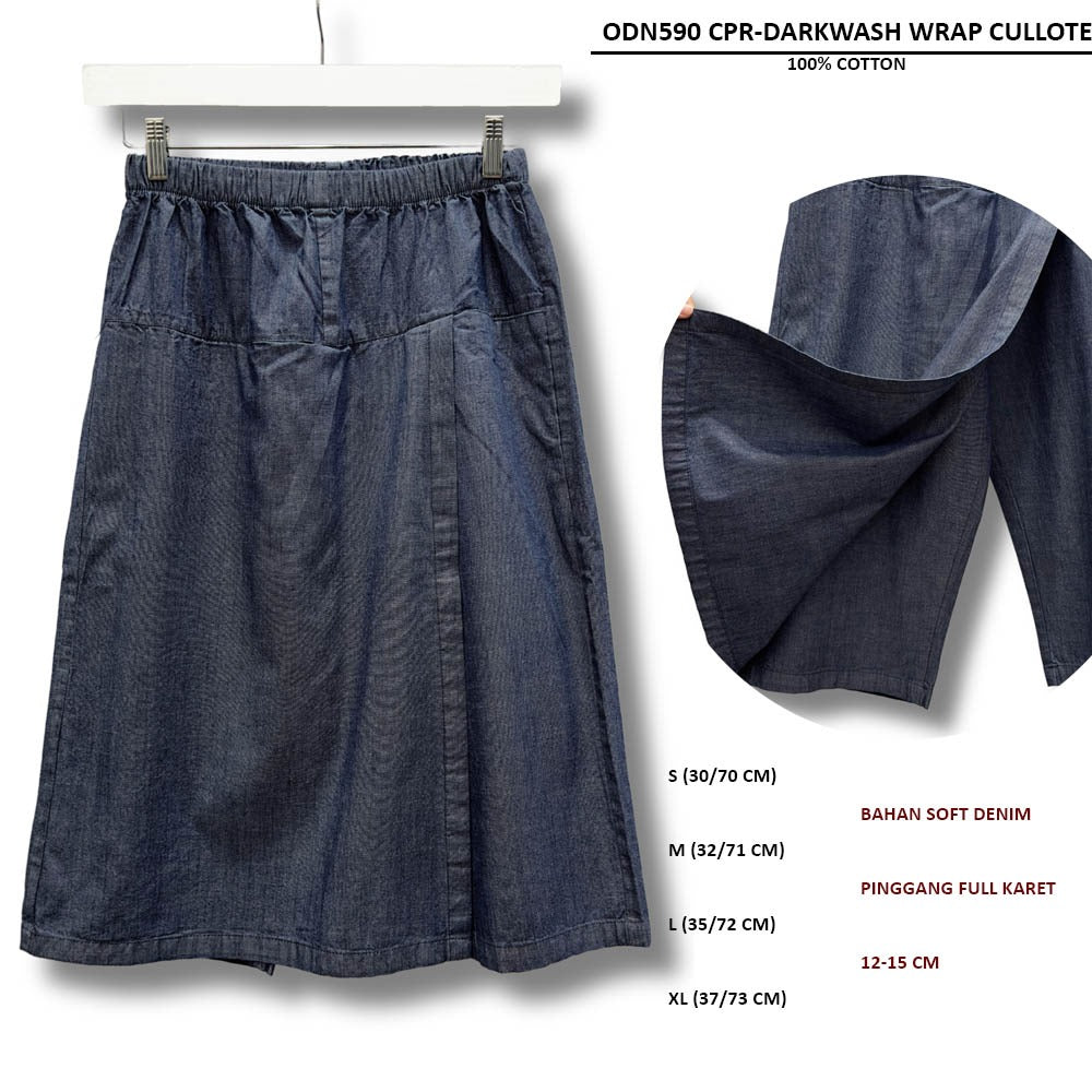 Celana Kulot Capri Wanita Soft Denim (ODN590 CAPRI WRAP CULLOTE)