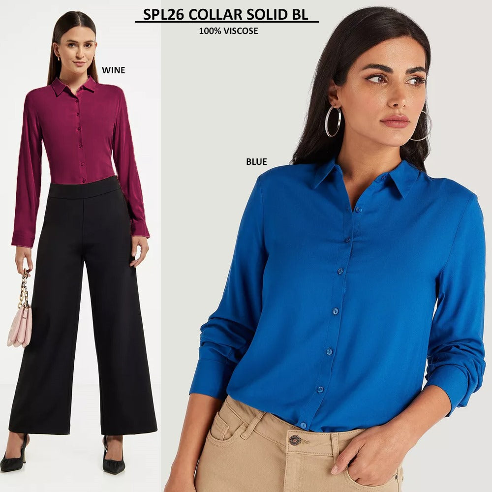 Atasan Blouse Wanita Lengan Panjang (SPL26 COLLAR BLOUSE