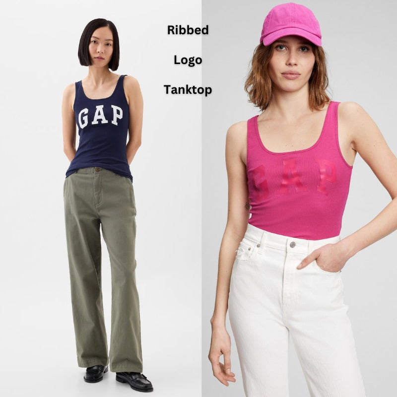 Atasan Tank Top Wanita Soft Ribbed (GPT385 RIB LOGO TANK)