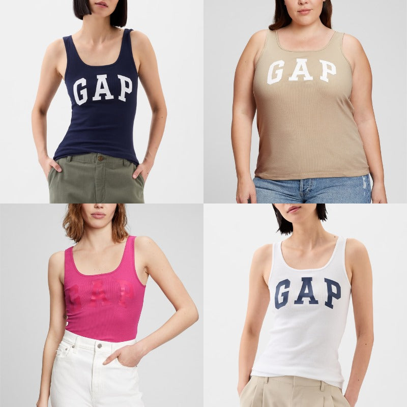Atasan Tank Top Wanita Soft Ribbed (GPT385 RIB LOGO TANK)