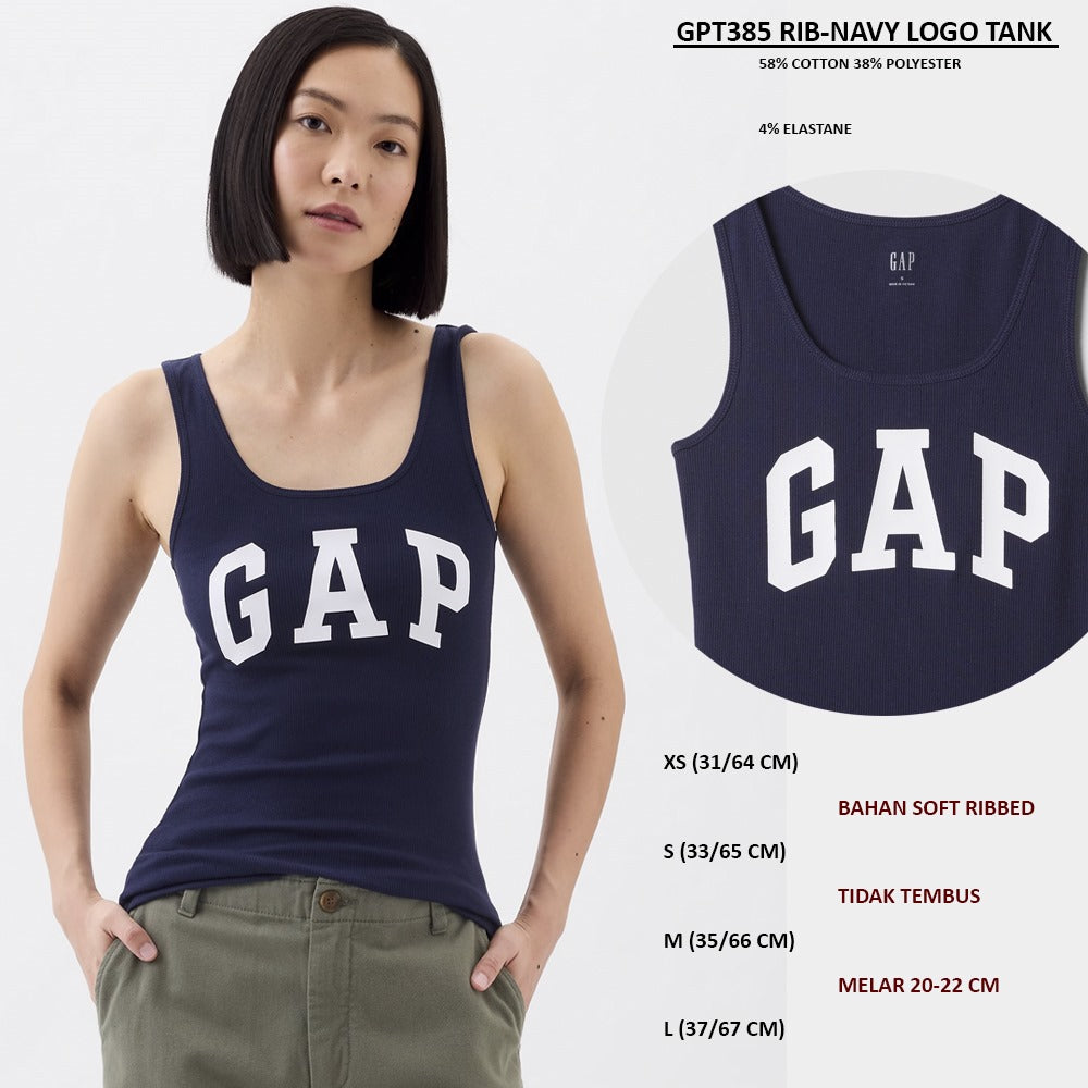 Atasan Tank Top Wanita Soft Ribbed (GPT385 RIB LOGO TANK)
