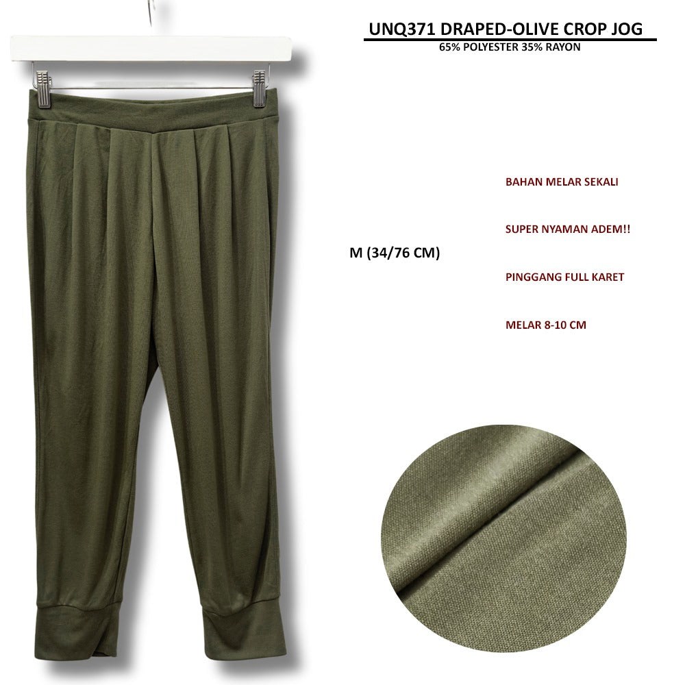 Celana Panjang Jogger Wanita (UNQ371 DRAPED CROP JOGGER)