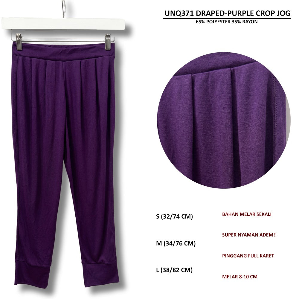 Celana Panjang Jogger Wanita (UNQ371 DRAPED CROP JOGGER)
