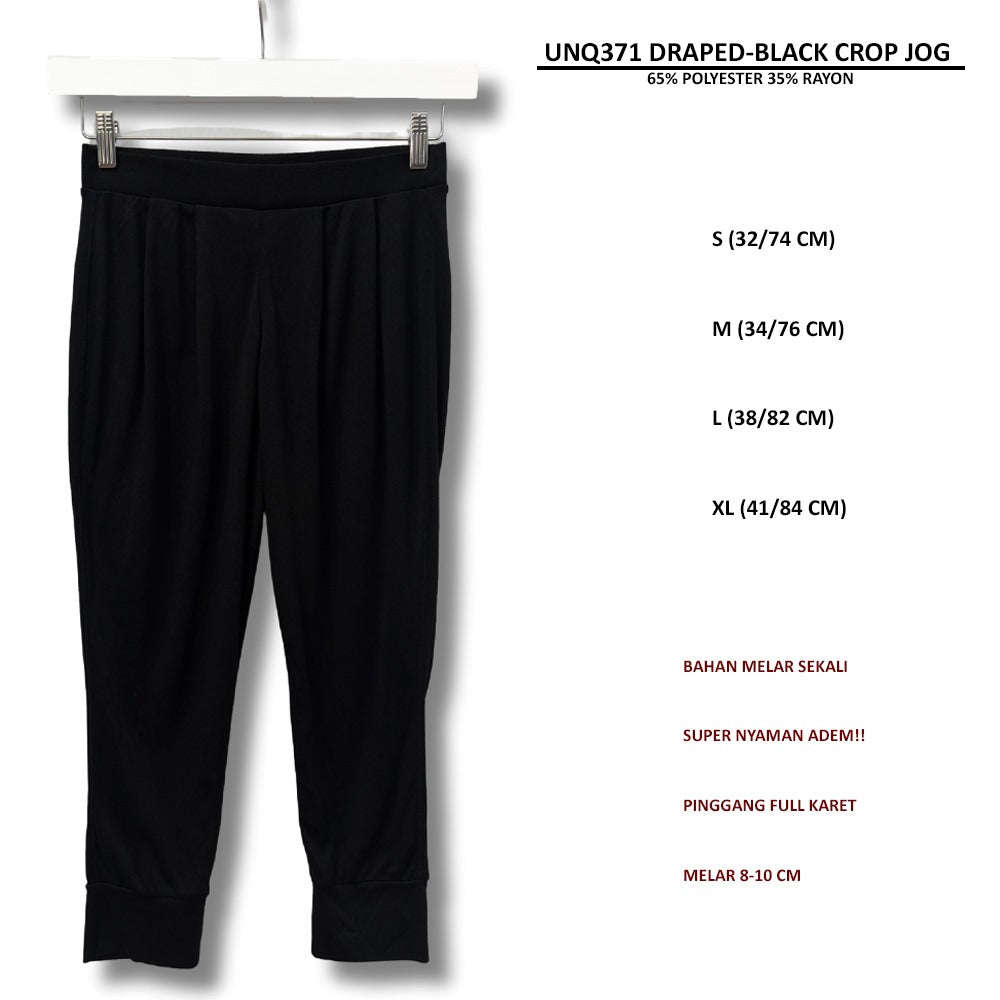 Celana Panjang Jogger Wanita (UNQ371 DRAPED CROP JOGGER)