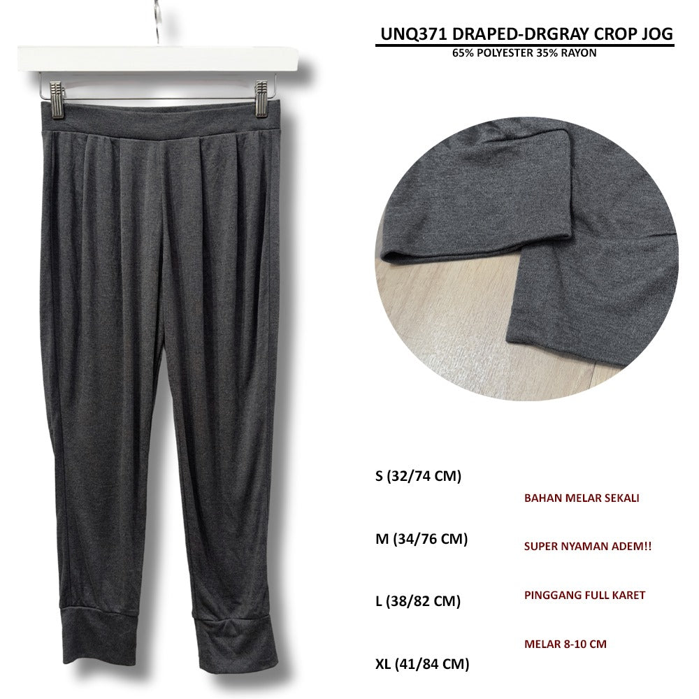 Celana Panjang Jogger Wanita (UNQ371 DRAPED CROP JOGGER)